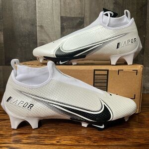 Nike Vapor Edge Pro 360 White Black Football Cleats Men's Sz AO8277-100